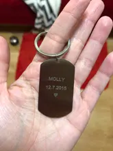 Llavero personalizado de acero inoxidable para foto de perro y amor, grabado, fotografía, recuerdo