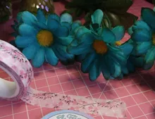 Washi Tape de papel decorativo con flor de Sakura, cintas de enmascarar para álbum de recortes, suministros escolares y de oficina, 15mm X 7m