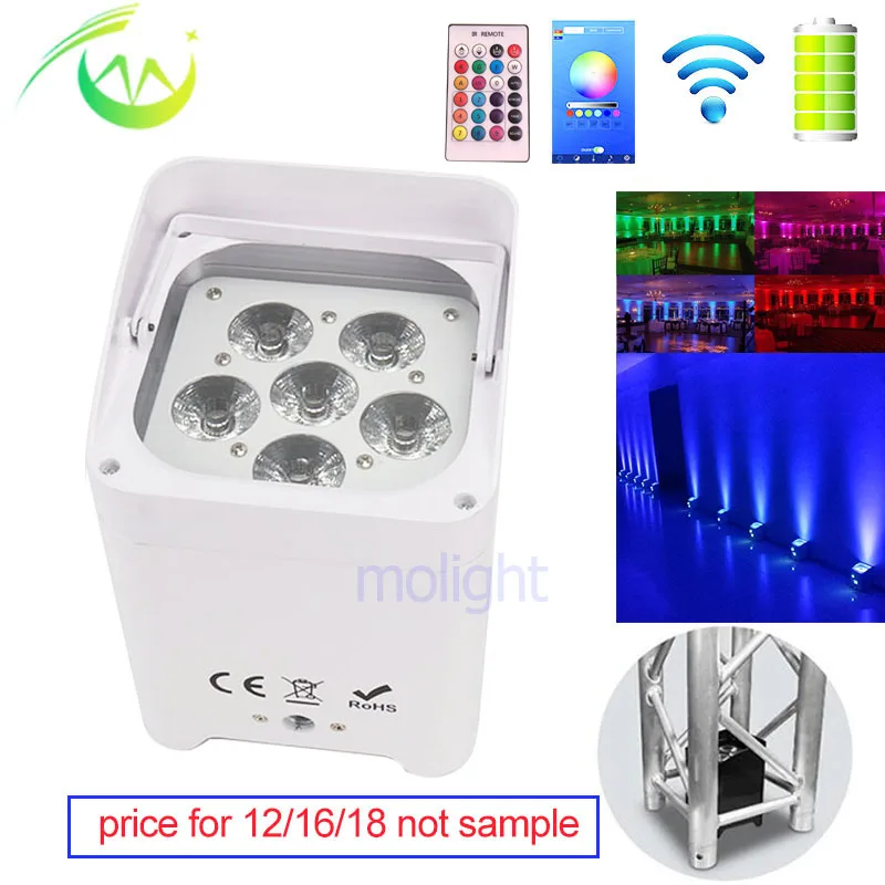 Wireless Wifi Uplights Rgbwa Uv 6 18w Battery Operate Dmx Wireless Wifi Uplights Rgbwa Uv 6 18w