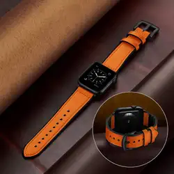Кожаный ремешок для Apple Watch группа 42 мм 38 iwatch 4/3 группа 44 40 браслет часы correa пояса из натуральной кожи + силиконовый ремень