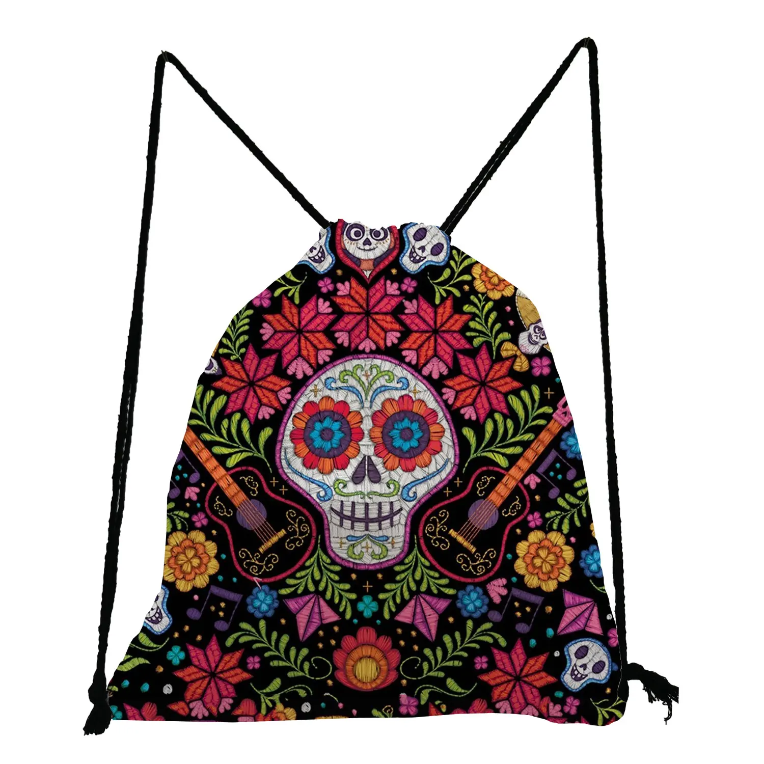 Disney Coco Printed Handbags Floral Skull Halloween Fashion Tote Women Shoulder Bag Eco Reusable Shopping Bag Custom Pattern