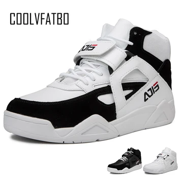 

COOLVFATBO Men's High Top Fashion Leather Sneakers Trend Comfortable Man Casual Shoes Outdoor Non-slip Breathable Men Shoes