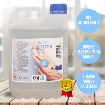 

Hydroalcoholic hypoallergenic hand sanitizer GEL with ALOE VERA container 5L
