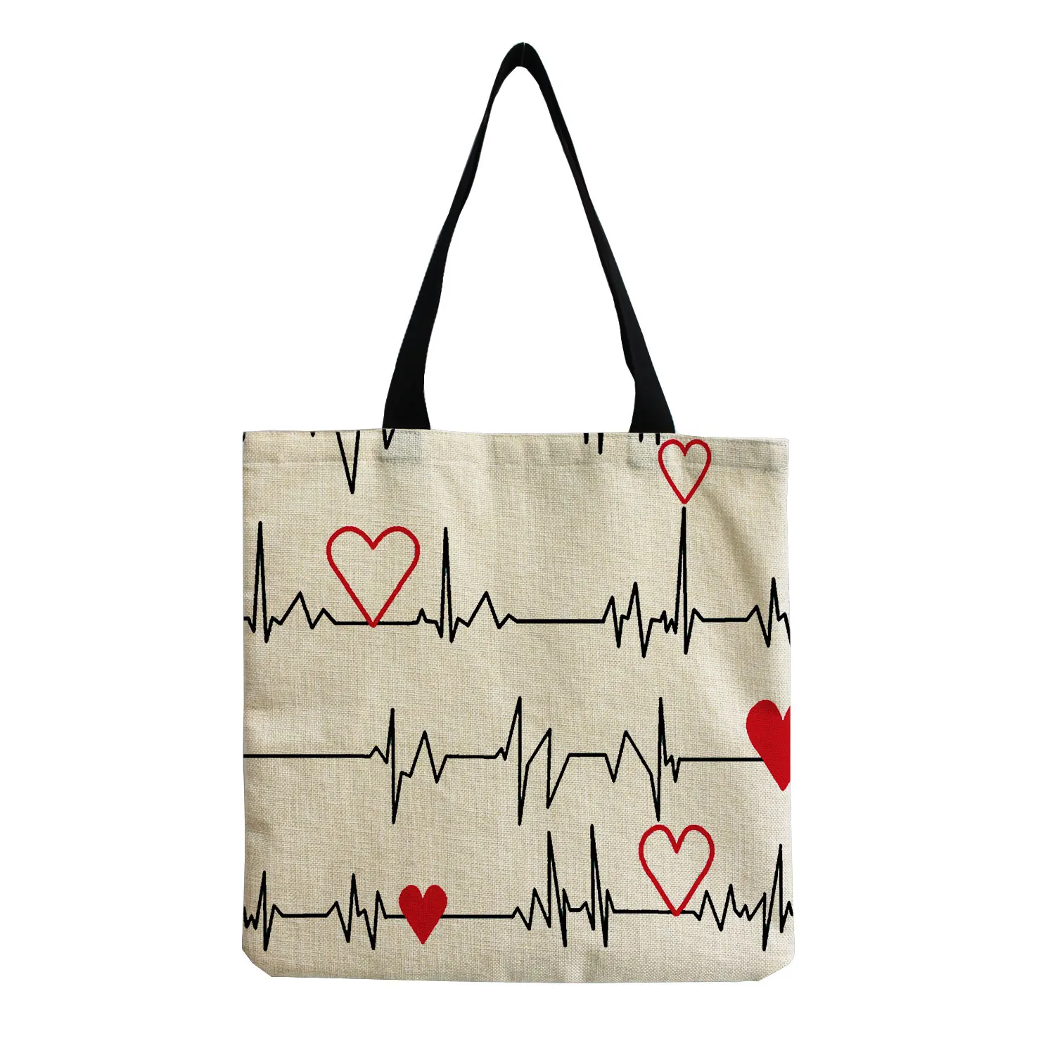 Nurse Print Customized Eco Shopping Bags Portable Women's Handbag Casual Totes Traveling Beach Bags Big Mother Grocery Shopper 