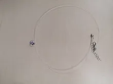 Collar de hilo de pescar transparente para mujer, cadena Invisible de Color plateado, gargantilla de diamantes de imitación para mujer