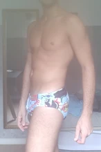 BOOOOM-bañador de dibujos animados para hombre, ropa de baño con/sin esponja, estampado de O-O-OPS, pantalones cortos de playa, bañadores para hombre Gay