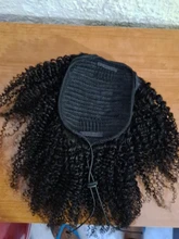 Cola de Caballo Afro rizada, cabello humano Remy Maxine 4B 4C, extensiones de coleta con cordón, extensiones de cabello humano