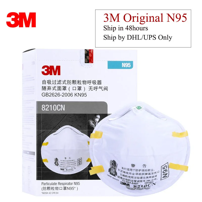3m n95 respirator masks white 20/box - 8210 3m n95 respirator masks white 20/box - 8210