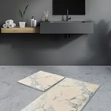 Коврики для ванной нескользящие Противоскользящие коврики Нескользящие анти плесень Sarah Flosl хлопок мята 2'Li набор 60X100 cm-50X60 см