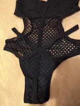 Swimwear Women Bathing-Suit Fish-Net Sheer Plus-Size Knit Mesh Xs-5xl Beach-V536b Female