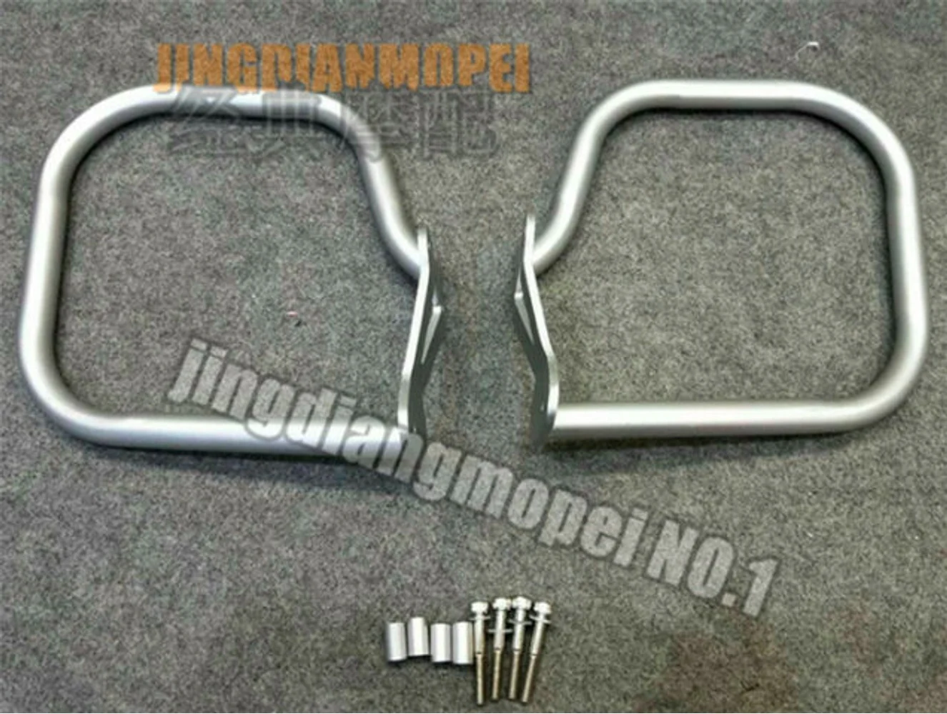 Rear Saddlebag Frame Protector Bars for BMW K1600GT K1600GTL 2011- Black / Silver