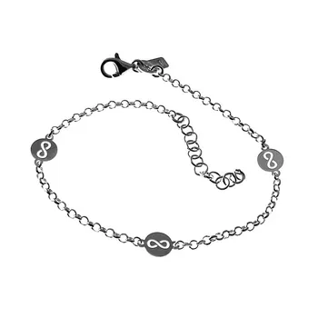 

Law silver bracelet 925m discs infinite 17cm. Rolo chain [AC0516]