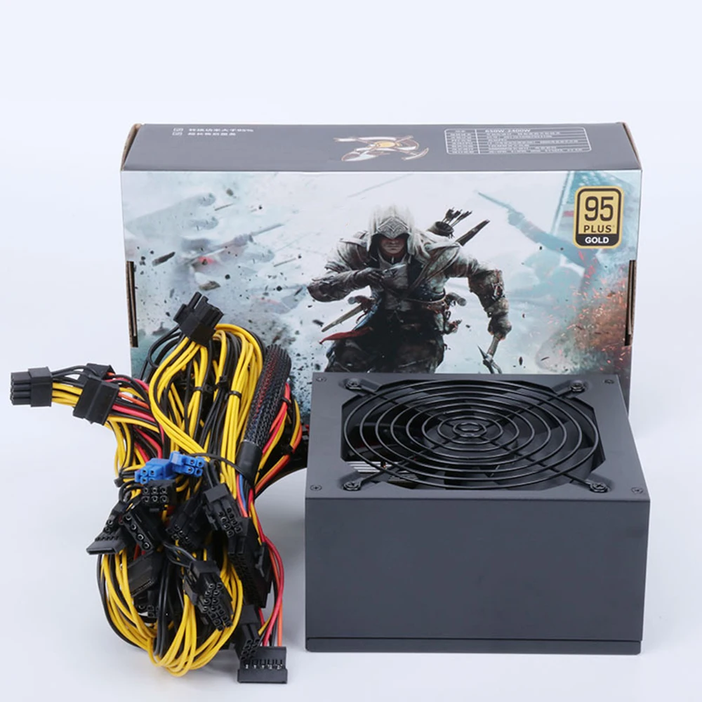 2000W 2400W 2600W 180-240V ATX Mining Bitcoin Power Supply 95% Efficiency for Ethereum ETH S9 S7 L3 Max Support 8 GPU Cards Coin