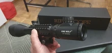 Fire Wolf-Mira iluminada telémetro para caza, rifle de retícula holográfica, visor de 4 retículas, láser rojo de 20 mm, ideal cacería, 4-12x50