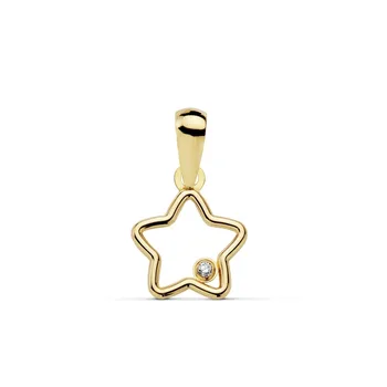 

18k gold pendant reason Star 9mm. Openwork cubic zirconia [AC0143]