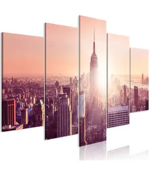 

Picture-Sun over Manhattan (5 Parts) Wide Orange