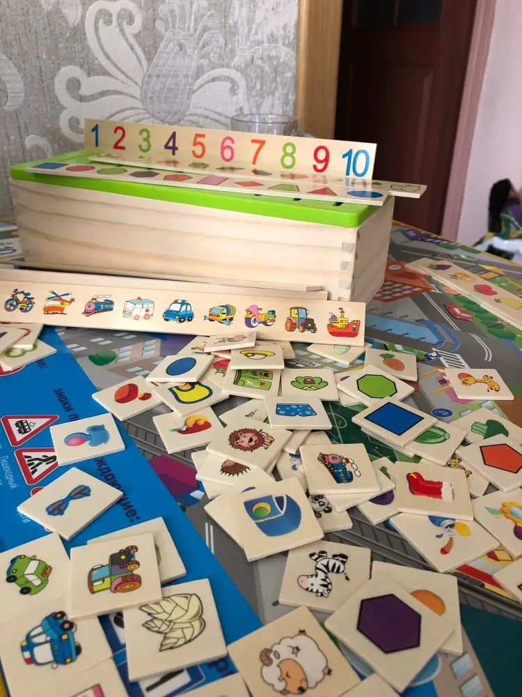 Juego educativo de madera Montessori para niños, rompecabezas de caja