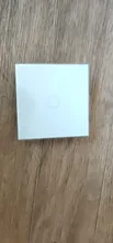 Minitiger-Interruptor táctil para luz de pared, estándar europeo, de lujo, de cristal blanco, 1 entrada y 1 vía