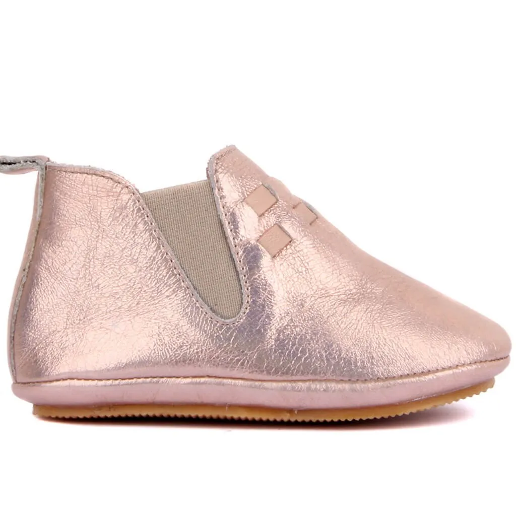 Pink Sail Lakers-коричневая кожаная детская обувь - Color: Pink