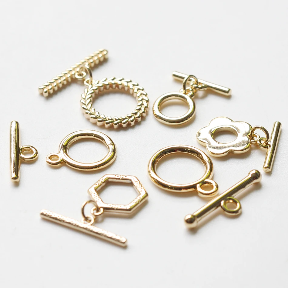 2 Sets Premium Gold Plated Base In Ottone Chiusura Toggle