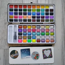 SeamiArt-Juego de acuarela con purpurina, 72/90 colores, suministros de pintura de arte