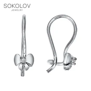 

SOKOLOV Silver drop earrings with stones with cubic zirconia fashion jewelry silver 925 women's/men's, male/female, long earrings