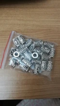 24 uds pelo tubo grano cuentas rúnicas vikingas Dreadlock trenzado joyería barba decoración para el pelo estilo accesorios