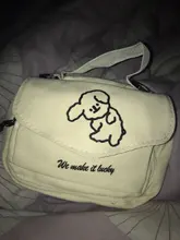 Bandolera de lona con estampado de dibujos animados para mujer, bolso de hombro tipo sobre