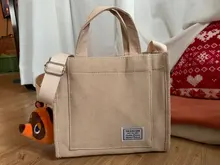Las mujeres de pana bolso bandolera con cremallera tela de algodón pequeña bolso Casual bolso mujer Eco bolso Vintage, bolsos de mensajero,