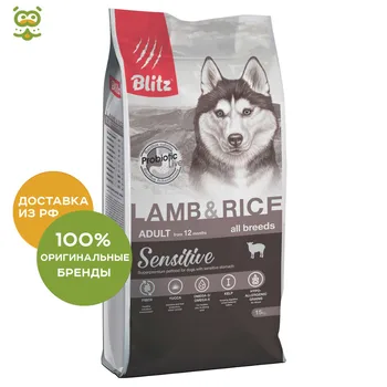 

Blitz Adult Dog for adult dogs of all breeds, Lamb, 15 kg.