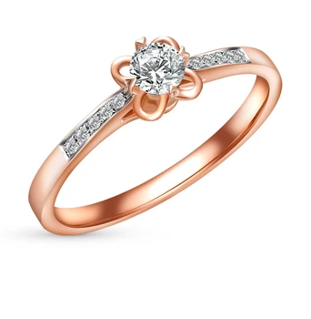 

Gold ring with diamonds sunlight sample 585