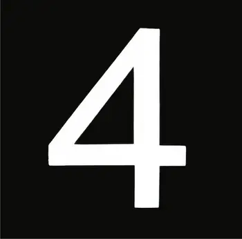 

Number 4 sign, White