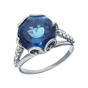 

Silver ring with Topaz and cubic zirconia sunlight sample 925 test