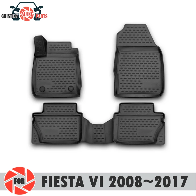 Напольные коврики для Ford Fiesta VI 2008 ~ 2017 Нескользящие полиуретановые защиты от