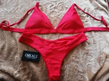 OMKAGI-traje de baño para mujer, bañador Sexy de realce, conjunto de microbikini, ropa de playa, Bikini brasileño 2021