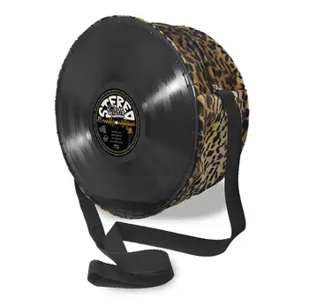 

Handbag made with LP vinyl records, fabric, round shoulder shoulder bag for women, adjustable, retro, vintage, casual handle
