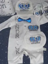 Baby Jumpsuit Pajamas-Set Crown White-Color 0-3-Month Boy Cotton for Jurken Rhinestone