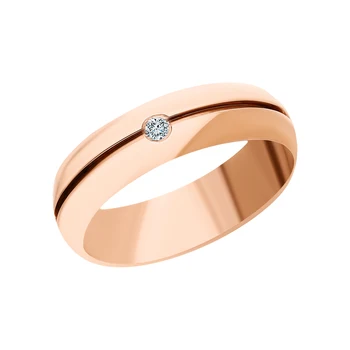 

Gold wedding ring with diamonds sunlight sample 585