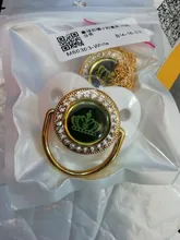 Chupete y Clips de adorno dorado para bebé, cadena de silicona sin BPA, pezón de diamantes de imitación para bebé, chupete para bebé, regalos de ducha, 5 colores