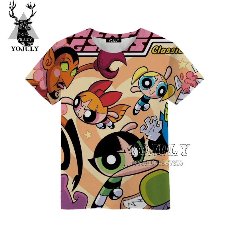 YOJULY The Powerpuff/детская одежда с 3D-принтом для маленьких девочек и мальчиков детская футболка Лидер продаж, модная одежда с круглым вырезом, A470 - Цвет: 17