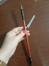 1 lápiz de pinceles de caligrafía China, Pelo de Lobo, pincel de escritura, mango de madera
