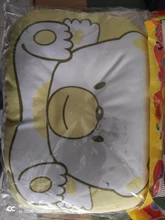 Almohada con forma de cabeza de oso para recién nacido, posicionador suave de cabeza plana, cojín de soporte para bebé, encantador, HB