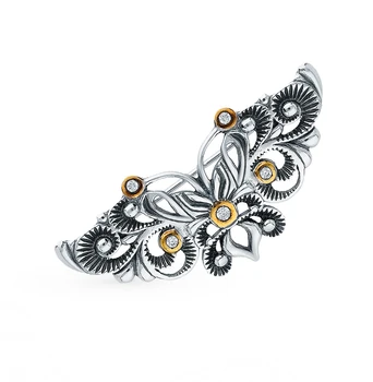 

Silver brooch with cubic zirconia sunlight