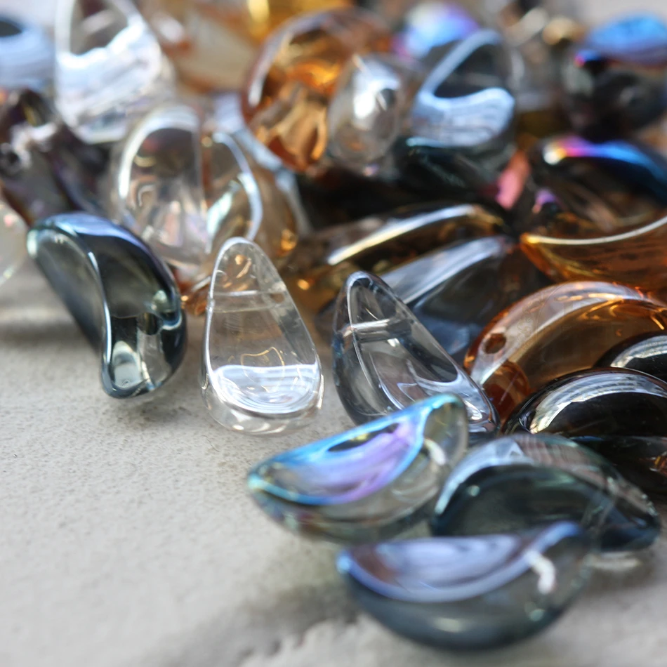 40 Pieces Plated Crystal Beads - Leaf 12x6mm (G351) - AliExpress