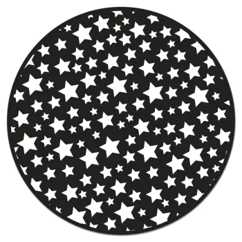 

Panorama Vinyl Round Rug Stars Black - Kitchen Carpet Anti-Slip Flame Retardant - Living Room Rug - XXL Rugs - PVC Rugs