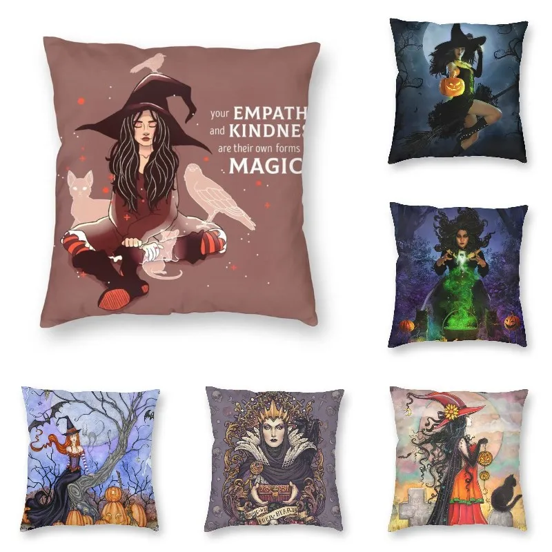 Funny Horror Witch Quotes Pillow Case 45x45cm Home Decoration Halloween  Magic Luxury Cushion Cover Velvet Pillowcase For Sofa - Cushion Cover -  AliExpress