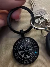 LLavero de pirata vikingo Vegvisir, colgante de cristal con patrón de brújula vikinga, el mejor regalo