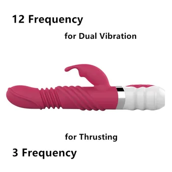 Soft Silicone Vibrators Sex Toys for Woman Vagina Massager Heating Thrusting Stimulator Dicks Clitoris G-spot Dual Vibration 5