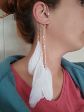 SUKI-pendientes bohemios con gancho para la oreja para mujer, aretes sin Piercing, accesorios de borlas largas, joyería