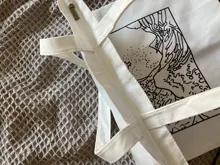 Bolso de lona de gran capacidad con impresión divertida de onda japonesa, bolso de hombro femenino de moda Harajuku con dibujos y letras Ulzzang con cremallera